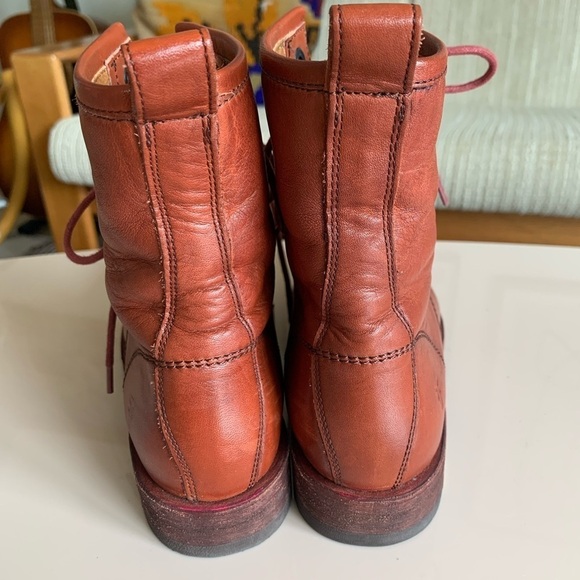FRYE Veronica  Combat Boot In Red Clay - Picture 4 of 16